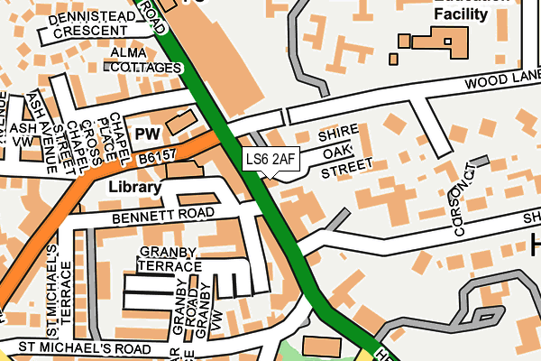 LS6 2AF map - OS OpenMap – Local (Ordnance Survey)