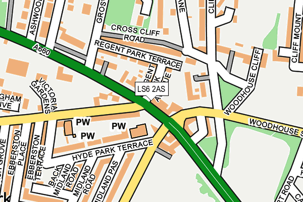 LS6 2AS map - OS OpenMap – Local (Ordnance Survey)