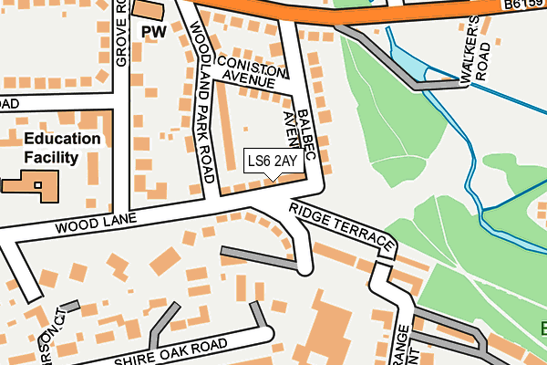 LS6 2AY map - OS OpenMap – Local (Ordnance Survey)