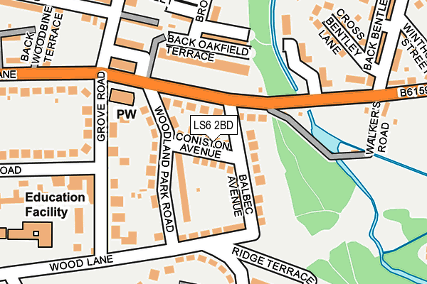 LS6 2BD map - OS OpenMap – Local (Ordnance Survey)
