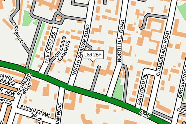 LS6 2BP map - OS OpenMap – Local (Ordnance Survey)