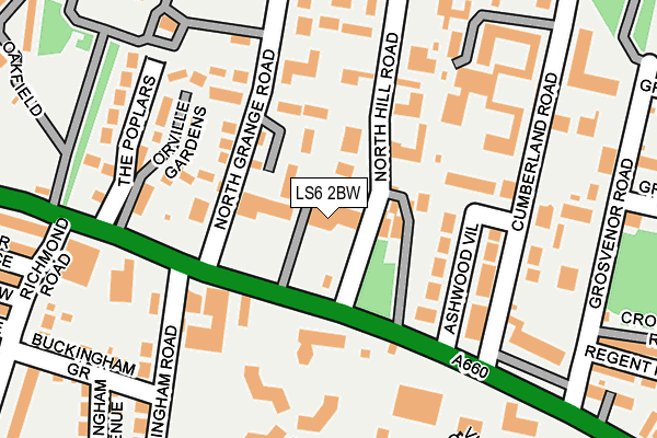LS6 2BW map - OS OpenMap – Local (Ordnance Survey)
