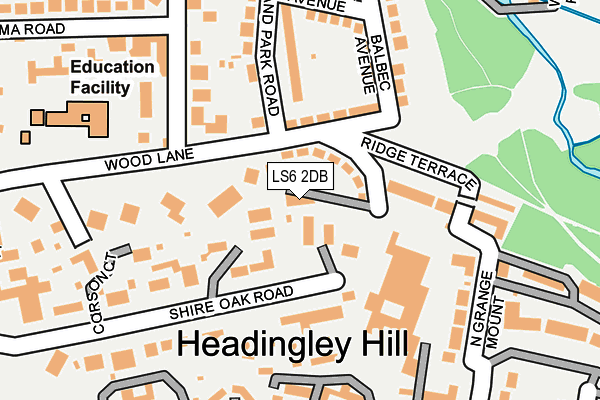 LS6 2DB map - OS OpenMap – Local (Ordnance Survey)