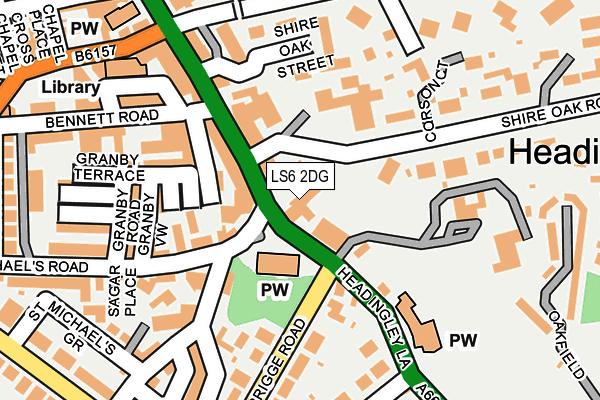 LS6 2DG map - OS OpenMap – Local (Ordnance Survey)