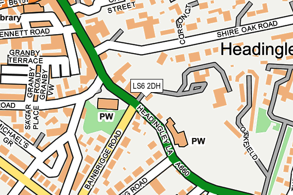 LS6 2DH map - OS OpenMap – Local (Ordnance Survey)