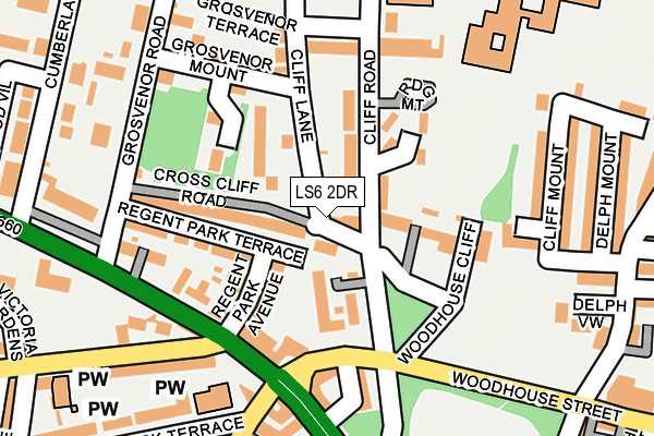 LS6 2DR map - OS OpenMap – Local (Ordnance Survey)