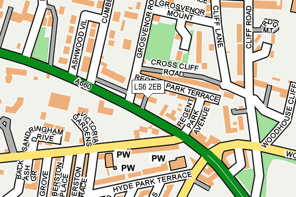 LS6 2EB map - OS OpenMap – Local (Ordnance Survey)
