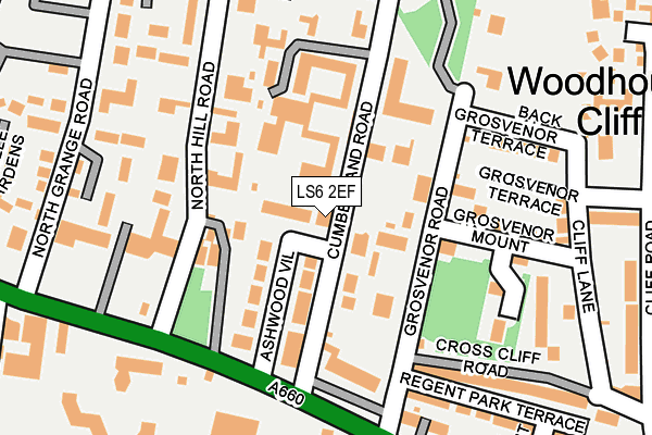 LS6 2EF map - OS OpenMap – Local (Ordnance Survey)