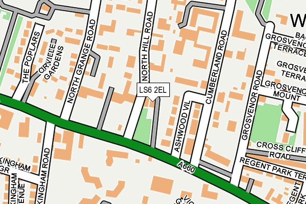 LS6 2EL map - OS OpenMap – Local (Ordnance Survey)