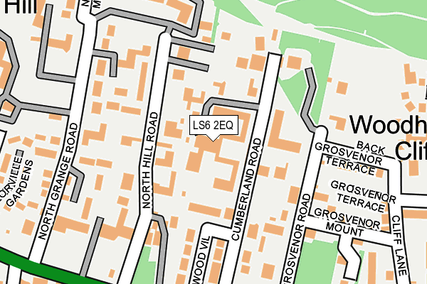 LS6 2EQ map - OS OpenMap – Local (Ordnance Survey)