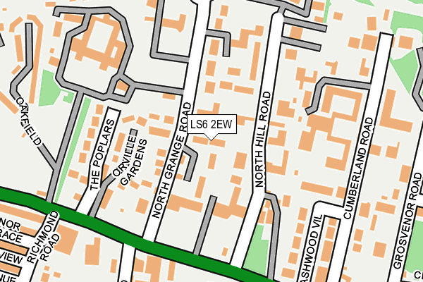 LS6 2EW map - OS OpenMap – Local (Ordnance Survey)