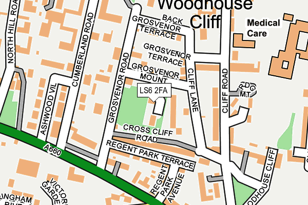 LS6 2FA map - OS OpenMap – Local (Ordnance Survey)