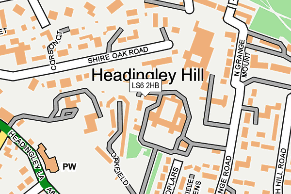 LS6 2HB map - OS OpenMap – Local (Ordnance Survey)