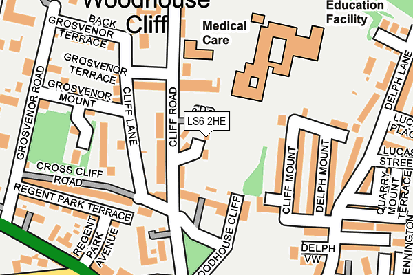 LS6 2HE map - OS OpenMap – Local (Ordnance Survey)