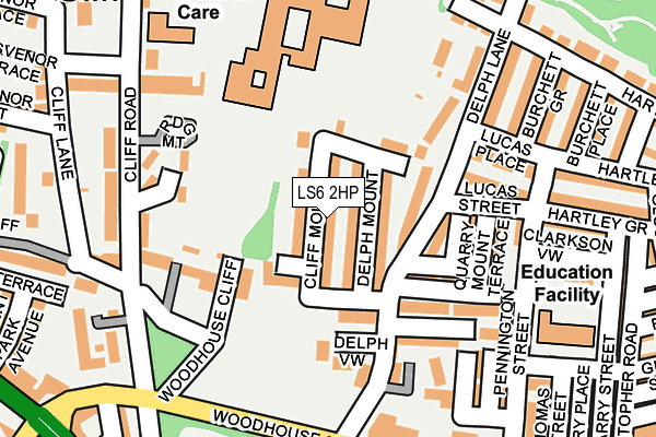 LS6 2HP map - OS OpenMap – Local (Ordnance Survey)