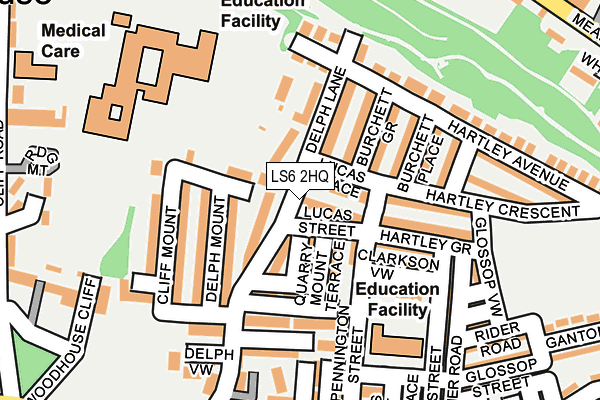 LS6 2HQ map - OS OpenMap – Local (Ordnance Survey)