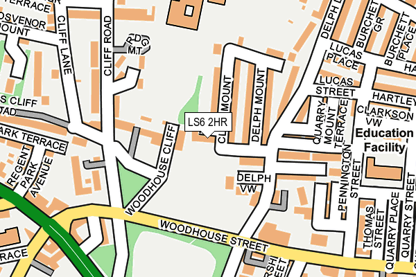 LS6 2HR map - OS OpenMap – Local (Ordnance Survey)
