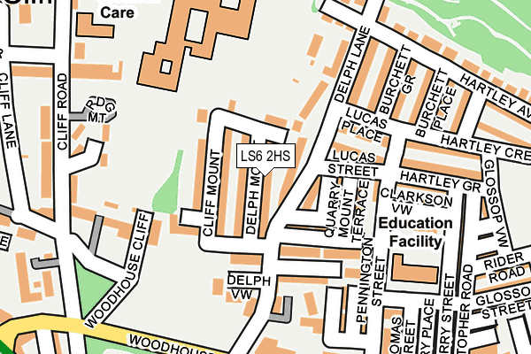 LS6 2HS map - OS OpenMap – Local (Ordnance Survey)