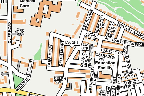 LS6 2HT map - OS OpenMap – Local (Ordnance Survey)