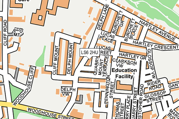 LS6 2HU map - OS OpenMap – Local (Ordnance Survey)