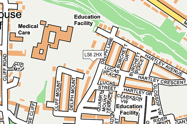 LS6 2HX map - OS OpenMap – Local (Ordnance Survey)