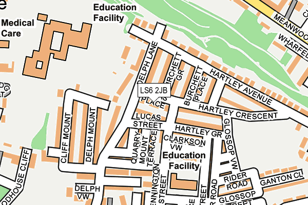 LS6 2JB map - OS OpenMap – Local (Ordnance Survey)