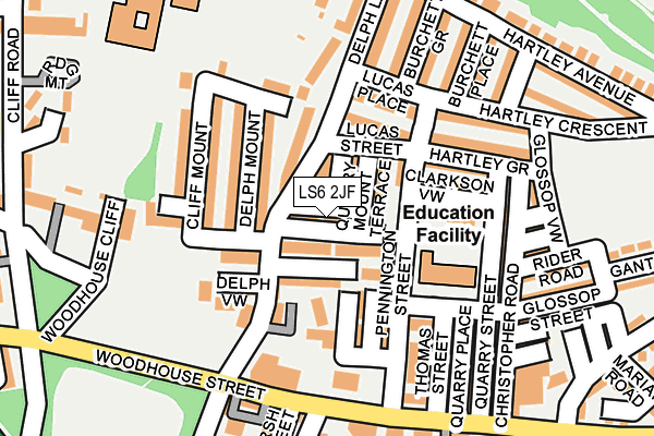 LS6 2JF map - OS OpenMap – Local (Ordnance Survey)