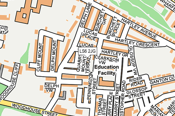 LS6 2JG map - OS OpenMap – Local (Ordnance Survey)