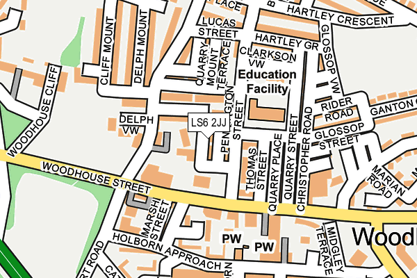 LS6 2JJ map - OS OpenMap – Local (Ordnance Survey)