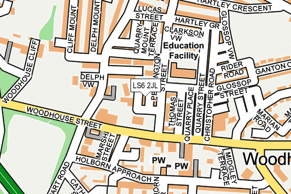 LS6 2JL map - OS OpenMap – Local (Ordnance Survey)