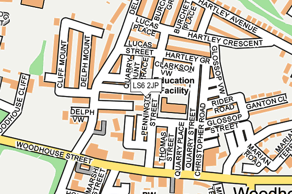 LS6 2JP map - OS OpenMap – Local (Ordnance Survey)