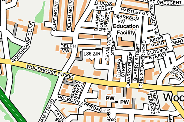 LS6 2JR map - OS OpenMap – Local (Ordnance Survey)