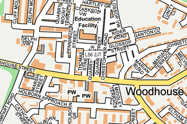 LS6 2JT map - OS OpenMap – Local (Ordnance Survey)