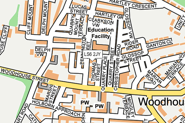LS6 2JY map - OS OpenMap – Local (Ordnance Survey)
