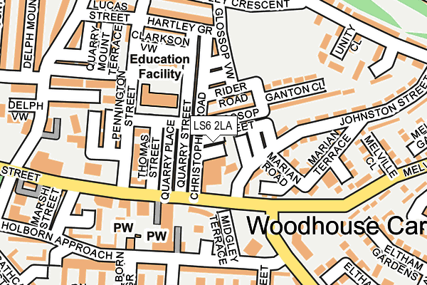 LS6 2LA map - OS OpenMap – Local (Ordnance Survey)