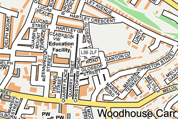 LS6 2LF map - OS OpenMap – Local (Ordnance Survey)