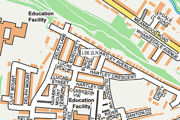 LS6 2LN map - OS OpenMap – Local (Ordnance Survey)