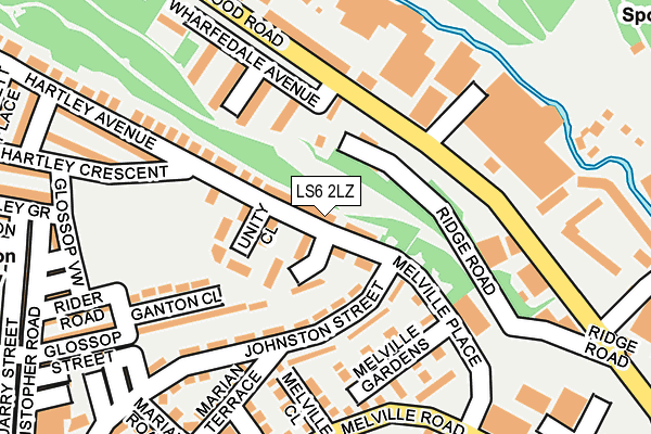 LS6 2LZ map - OS OpenMap – Local (Ordnance Survey)