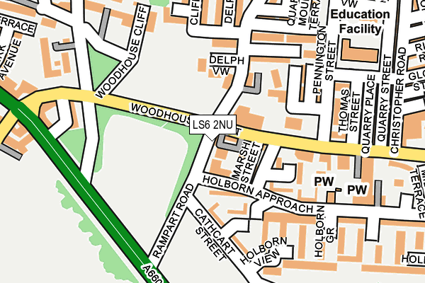LS6 2NU map - OS OpenMap – Local (Ordnance Survey)