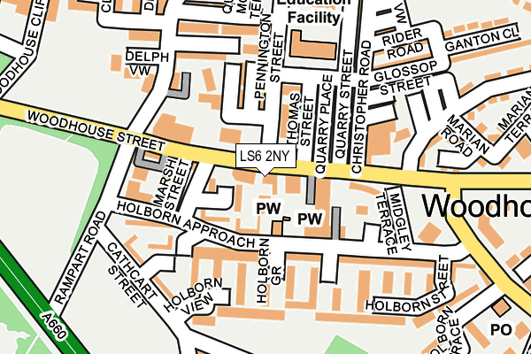 LS6 2NY map - OS OpenMap – Local (Ordnance Survey)