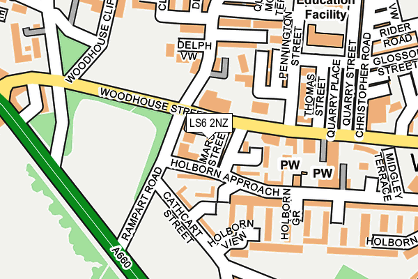 LS6 2NZ map - OS OpenMap – Local (Ordnance Survey)