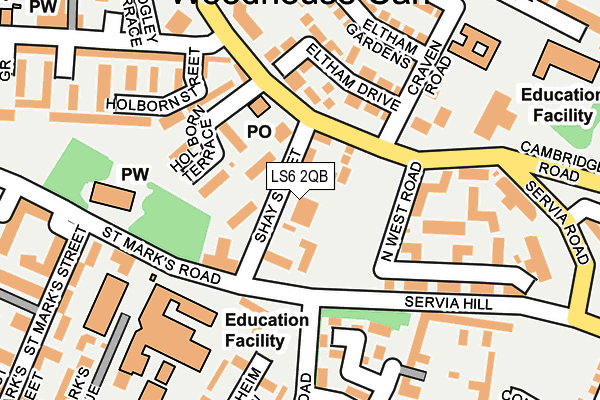 LS6 2QB map - OS OpenMap – Local (Ordnance Survey)