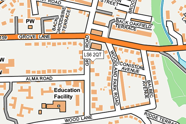 LS6 2QT map - OS OpenMap – Local (Ordnance Survey)