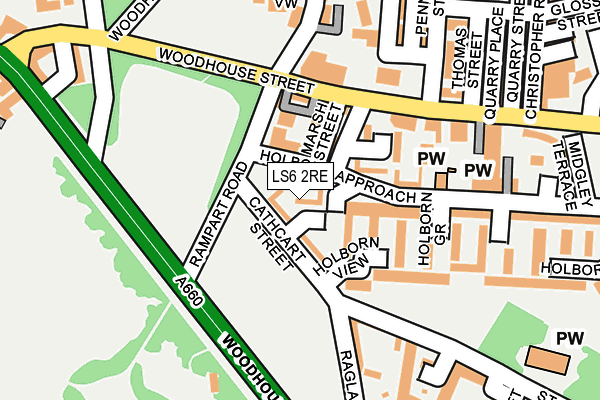 LS6 2RE map - OS OpenMap – Local (Ordnance Survey)