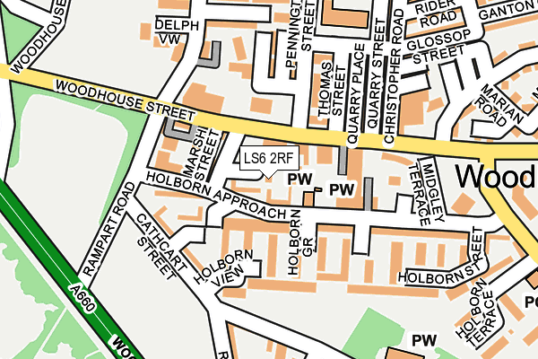 LS6 2RF map - OS OpenMap – Local (Ordnance Survey)