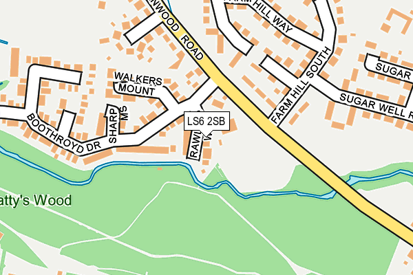 LS6 2SB map - OS OpenMap – Local (Ordnance Survey)