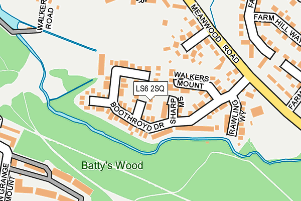 LS6 2SQ map - OS OpenMap – Local (Ordnance Survey)