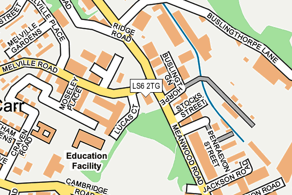 LS6 2TG map - OS OpenMap – Local (Ordnance Survey)