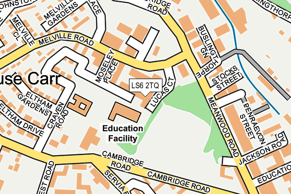 LS6 2TQ map - OS OpenMap – Local (Ordnance Survey)