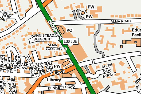 LS6 2UE map - OS OpenMap – Local (Ordnance Survey)